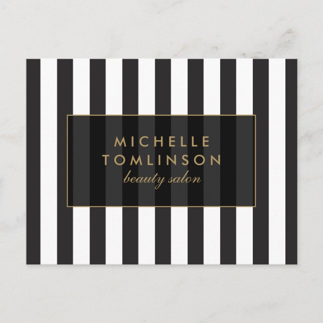 Black and White Stripes Salon III Postcard (Front)