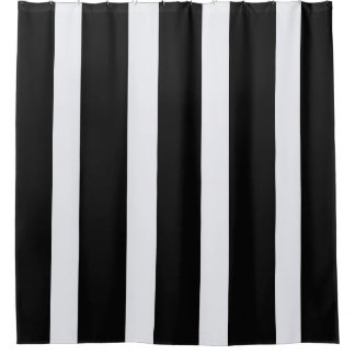 Black And White Stripes Shower Curtain