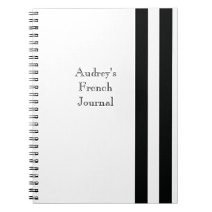 Black and White Stripes Spiral Notebook