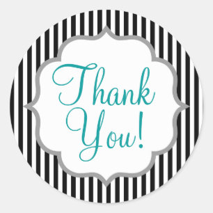 Black and White Stripes; Striped Classic Round Sticker