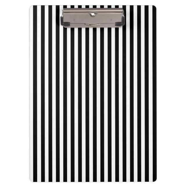Black and White Stripes; Striped Clipboard (Front)