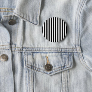 Black and White Stripes, Striped Pattern, Lines 6 Cm Round Badge
