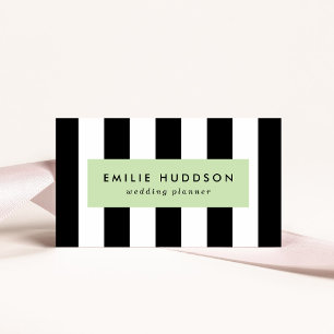 Black and White Stripes, Striped Pattern, Lines Business Card