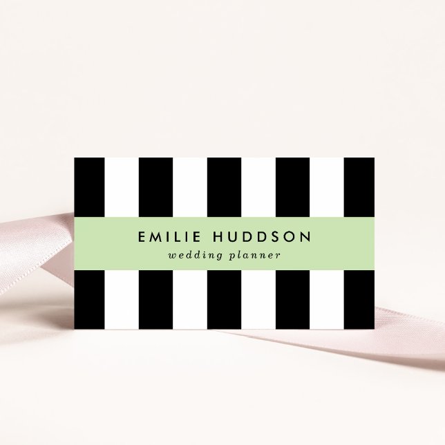 Black and White Stripes, Striped Pattern, Lines Business Card (Creator Uploaded)