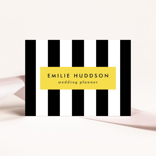 Black and White Stripes, Striped Pattern, Lines Business Card (Creator Uploaded)