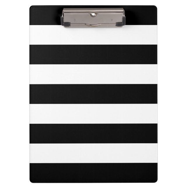 Black and White Stripes, Striped Pattern, Lines Clipboard (Front)