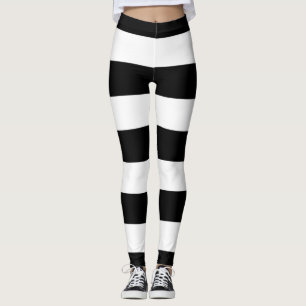 Black and White Stripes, Striped Pattern, Lines Leggings