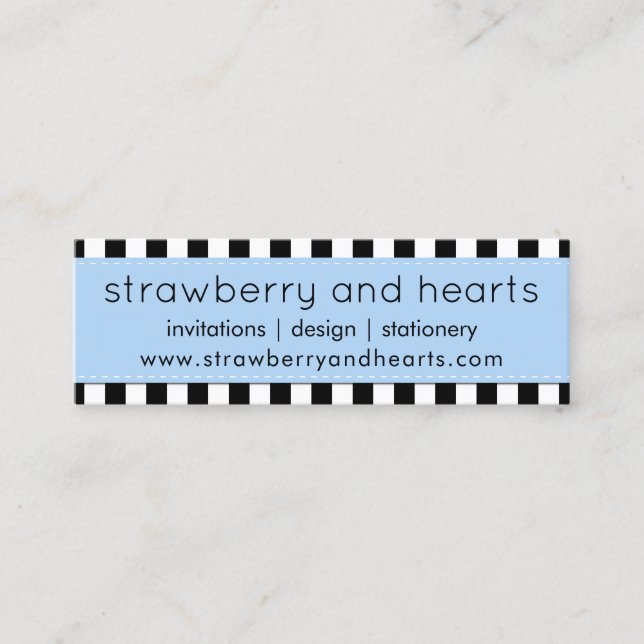 Black and White Stripes, Striped Pattern, Lines Mini Business Card (Front)