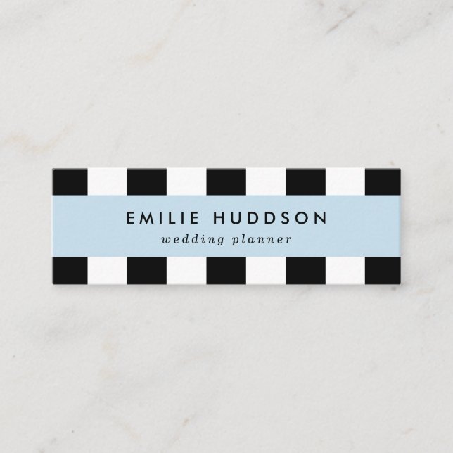 Black and White Stripes, Striped Pattern, Lines Mini Business Card (Front)