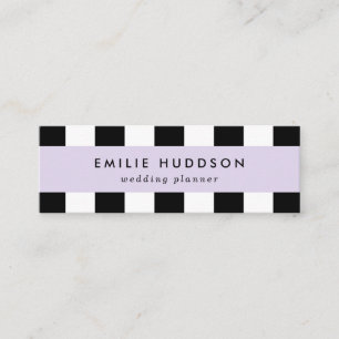Black and White Stripes, Striped Pattern, Lines Mini Business Card