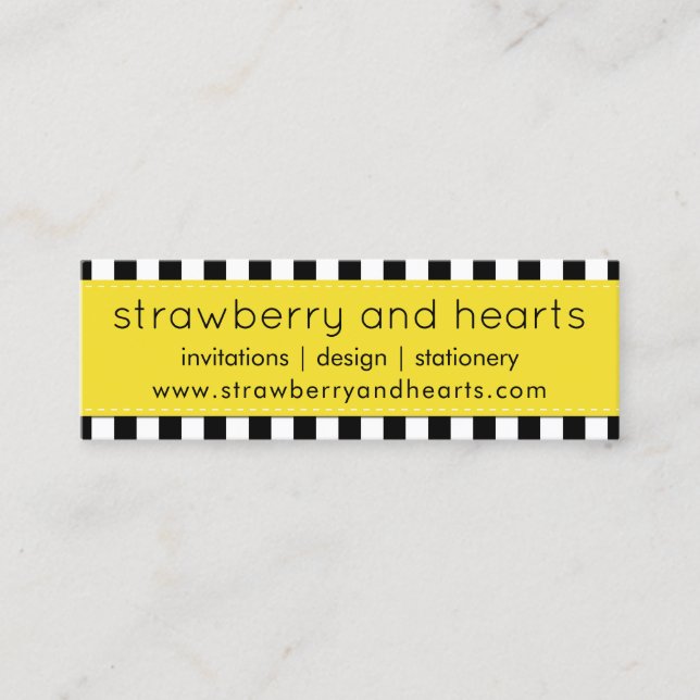 Black and White Stripes, Striped Pattern, Lines Mini Business Card (Front)