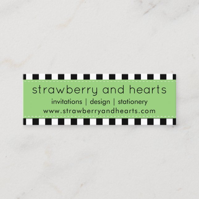 Black and White Stripes, Striped Pattern, Lines Mini Business Card (Front)