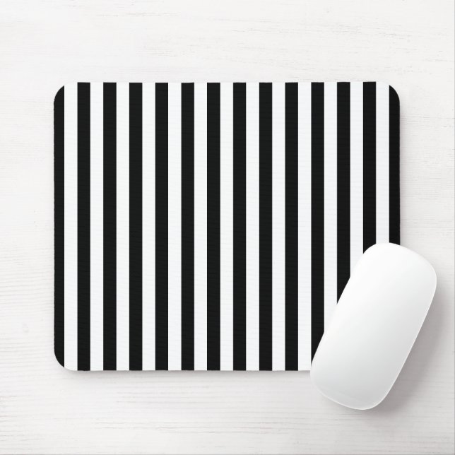 Black and White Stripes, Striped Pattern, Lines Mouse Pad (With Mouse)