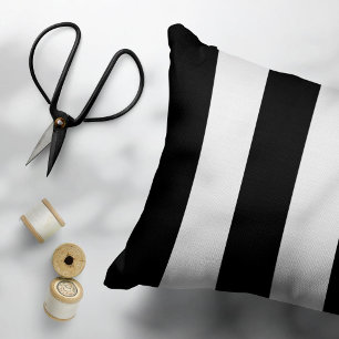 Black and White Stripes, Striped Pattern, Lines Pillowcase