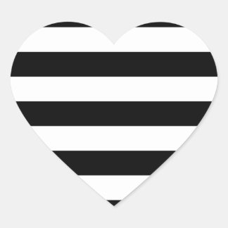 Black And White Stripes Stylish Heart Sticker