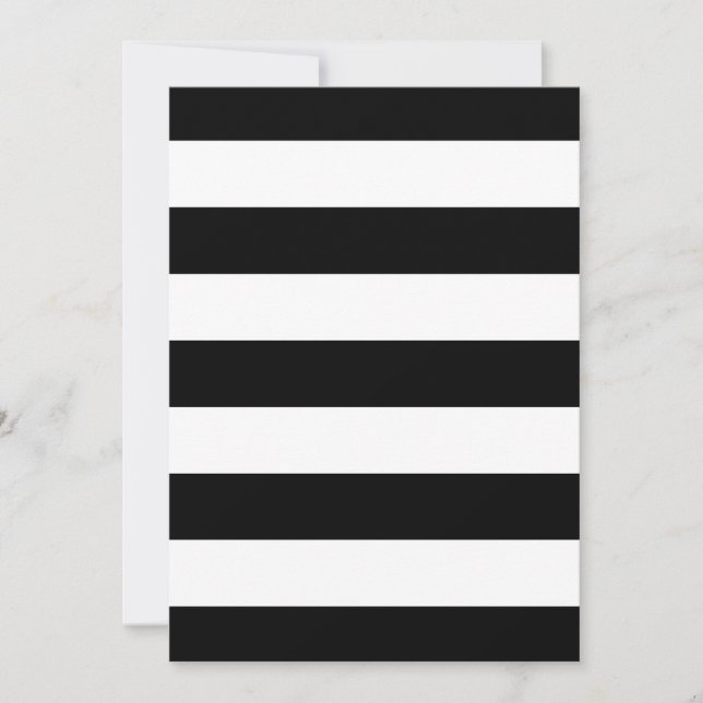 Black And White Stripes Stylish Invitation (Front)