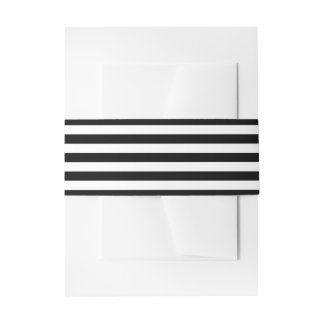 Black And White Stripes Stylish Invitation Belly Band