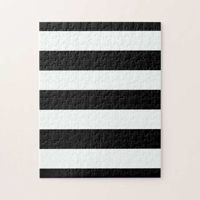 Black And White Stripes Stylish Jigsaw Puzzle (Vertical)