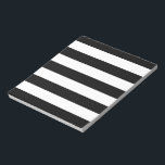 Black And White Stripes Stylish Notepad<br><div class="desc">Bold black and white graphic stripes decor in horizontal or in vertical fashion are a modern classic graphic design style that always make for a great custom gift for yourself or for someone special on your list, these are sure to make an impression on any festive occasions. Email us using...</div>