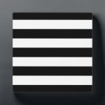 Black And White Stripes Stylish Plaque<br><div class="desc">Bold black and white graphic stripes decor in horizontal or in vertical fashion are a modern classic graphic design style that always make for a great custom gift for yourself or for someone special on your list, these are sure to make an impression on any festive occasions. Email us using...</div>