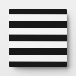 Black And White Stripes Stylish Plaque