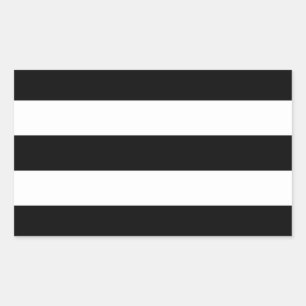 Black And White Stripes Stylish Rectangular Sticker