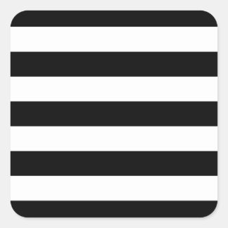 Black And White Stripes Stylish Square Sticker