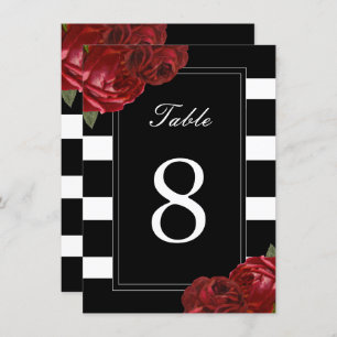 Black and White Stripes Table Numbers