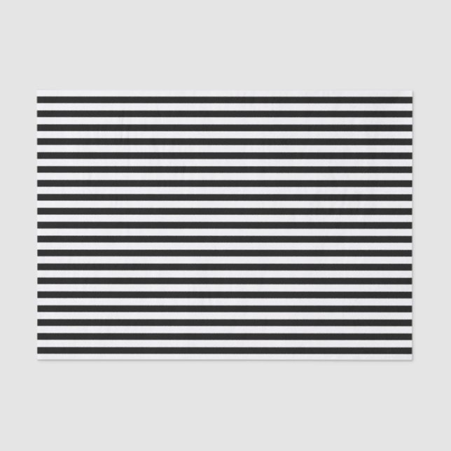 Black and White Stripes Tissue Paper (Front)