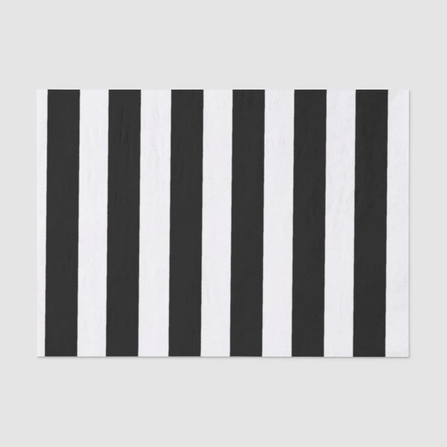 Black and White Stripes Tissue Paper (Front)