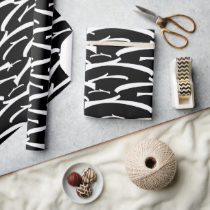 Black and White Stripes Trendy Chic Wrapping Paper