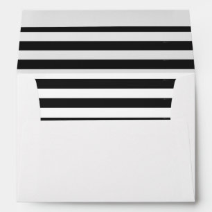 Black and White Stripes Wedding Envelope