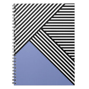 Black and white stripes with blue triangle  notebook