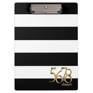 Black and White Stripes with Dance Tempo Count Clipboard