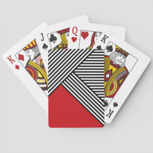 Black and white stripes with red triangle playing cards
