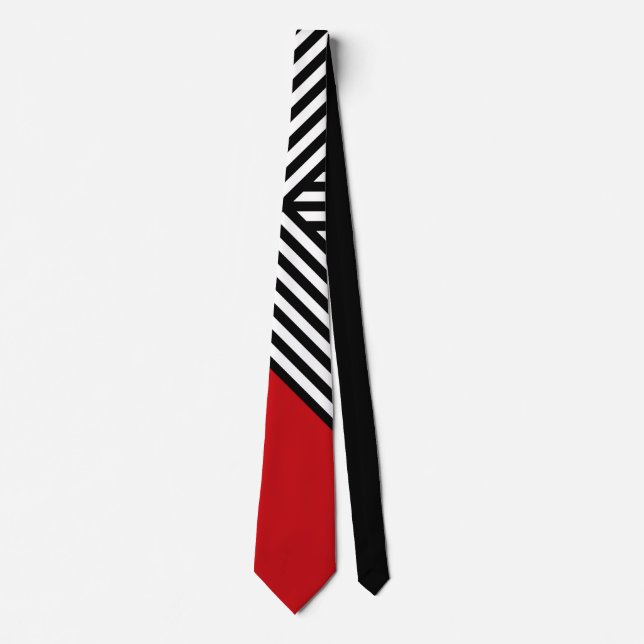 Black and white stripes with red triangle tie (Front)