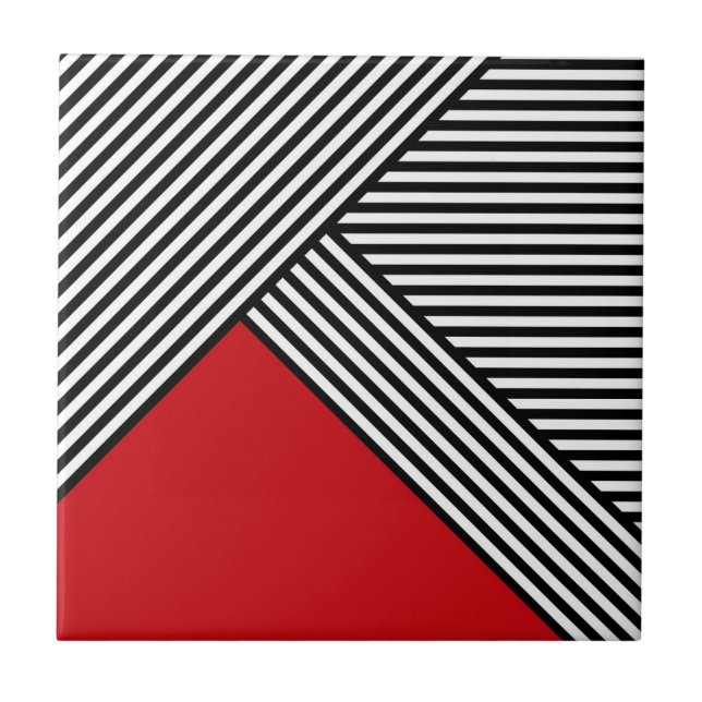 Black and white stripes with red triangle tile (Front)