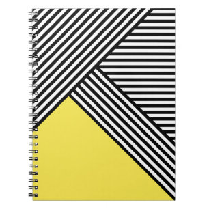 Black and white stripes with yellow triangle notebook