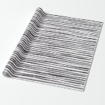 Black and White Stripes  Wrapping Paper<br><div class="desc">Watercolor black and white stripes pattern wrapping paper</div>