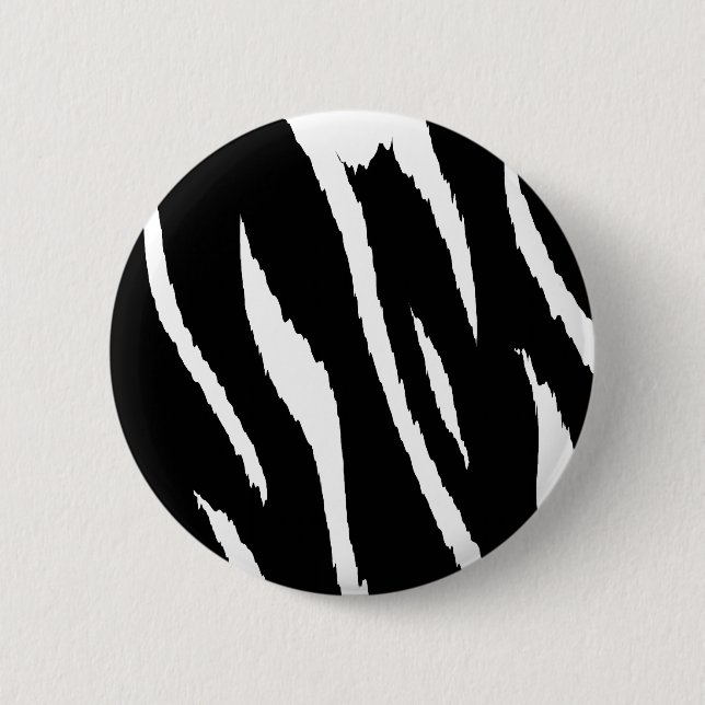 Black and White Strips 6 Cm Round Badge (Front)