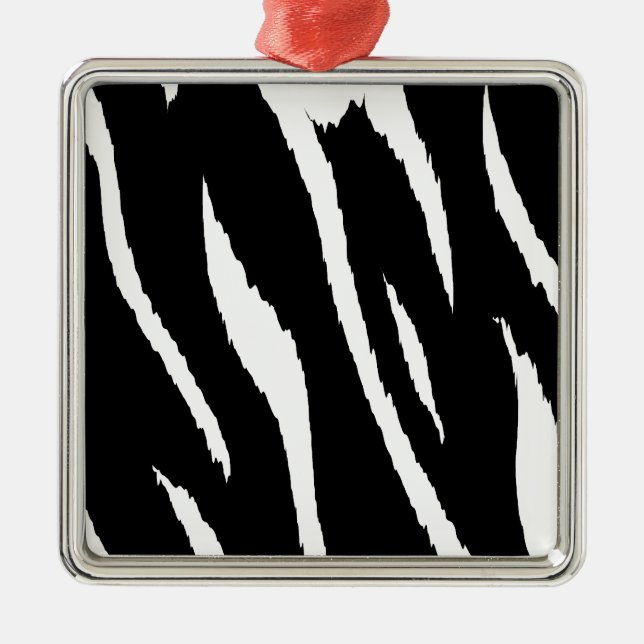 Black and White Strips Metal Tree Decoration (Front)
