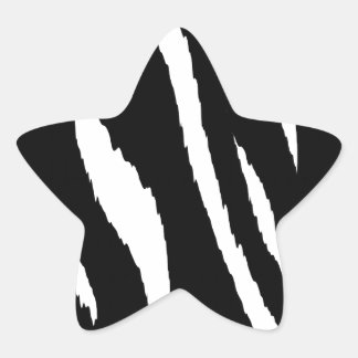 Black and White Strips Star Sticker