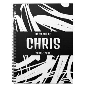 Black And White Stylish And Trendy School Notebook