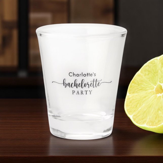 Black And White Stylish Bachelorette Party Shot Glass (Black And White Stylish Bachelorette Party Shot Glass)