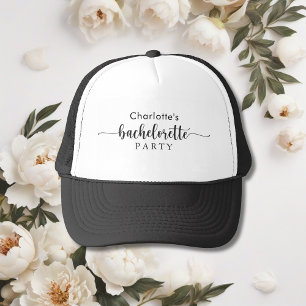 Black And White Stylish Bachelorette Party Trucker Hat