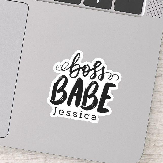 Black and White Stylish Boss Babe Monogram (Creator Uploaded)