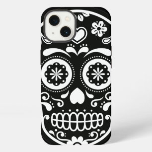 Black and White Sugar Skull Heart iPhone 13 Case