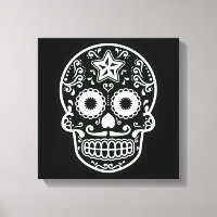 Black and White Sugar Skull Star