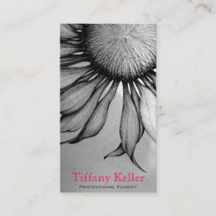Black and White Sunflower Business Card