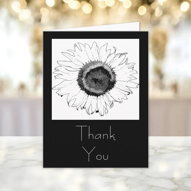 Black and White Sunflower Thank You (Creator Uploaded)